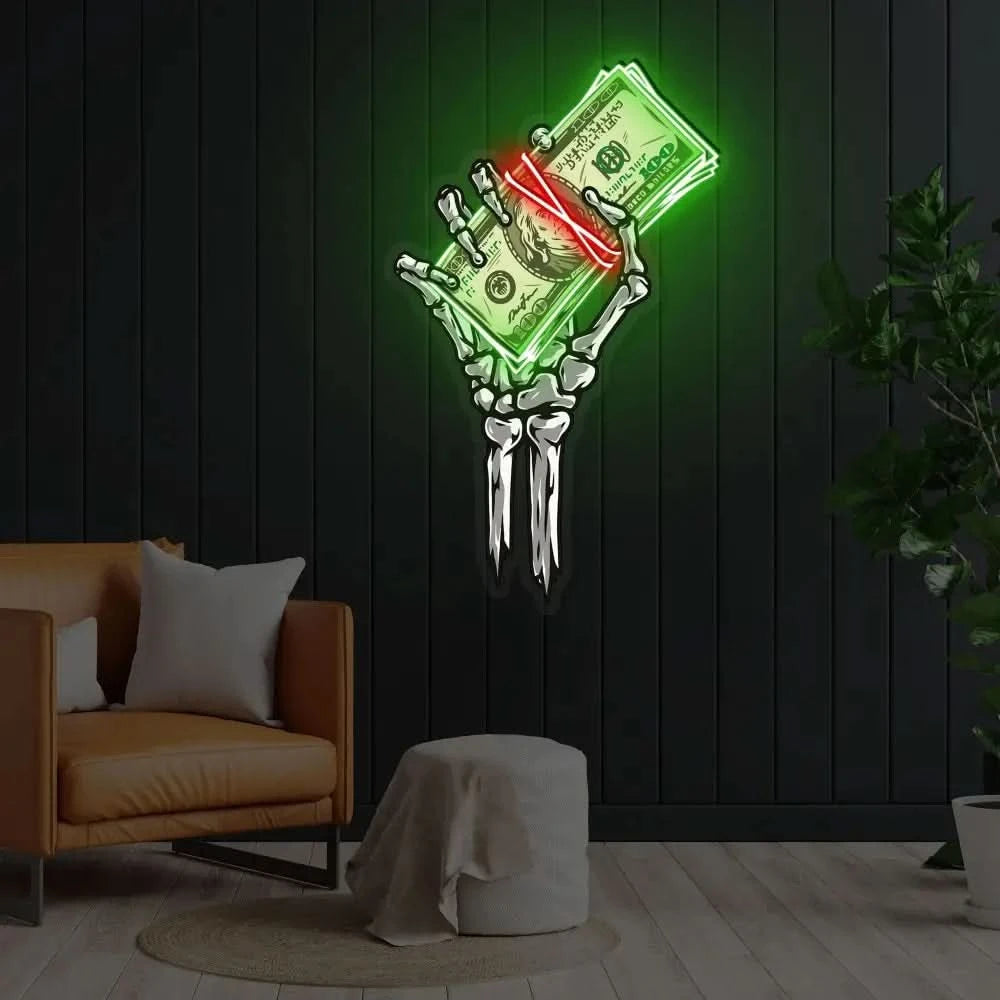 ’Get Rich or Die Trying’ Neon x Acrylic Artwork