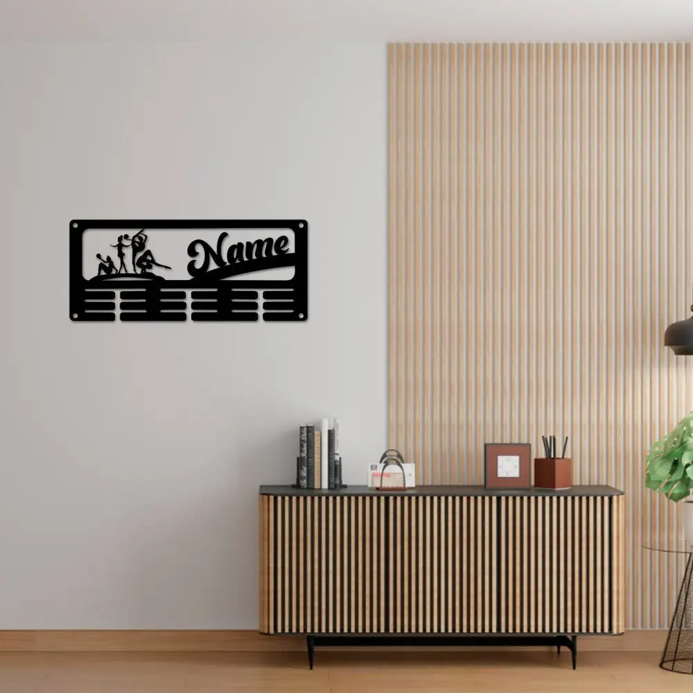 Girl Gymnastics Medal Hanger with Led Light Personalized Name Metal Sign Gymnast Medal Holder Monogram Gymnast Medal