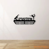 Girl Gymnastics Medal Hanger with Led Light Personalized Name Metal Sign Gymnast Medal Holder Monogram Gymnast Medal