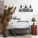 Girl Soccer Medal Hanger Custom Name Metal Sign Soccer Award Display Personalized Soccer Medal Display Soccer Medal