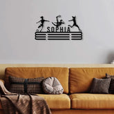 Girl Soccer Medal Hanger Custom Name Metal Sign Soccer Award Display Personalized Soccer Medal Display Soccer Medal