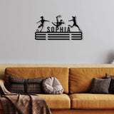 Girl Soccer Medal Hanger Custom Name Metal Sign Soccer Award Display Personalized Soccer Medal Display Soccer Medal