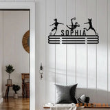 Girl Soccer Medal Hanger Custom Name Metal Sign Soccer Award Display Personalized Soccer Medal Display Soccer Medal