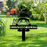 Gnomes Gartenschilder Name Garden Metal Stake Personalized Name Yard Sign Outdoor Door Garden Decor Garden Art Gift for