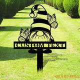 Gnomes Gartenschilder Name Garden Metal Stake Personalized Name Yard Sign Outdoor Door Garden Decor Garden Art Gift for