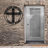 God Bless Our Family Est Metal Name Sign Personalized Split Letter Last Name Christian Sign Outdoor Door Hanger