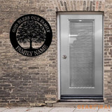 God Bless Our Family Metal Name Sign Personalized Split Letter Last Name Christian Sign Outdoor Door Hanger