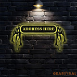 Gone Fishing Metal LED Sign Personalized Family Name Metal Sign Outdoor Door Decor Address Wall Art Perfect Gift for