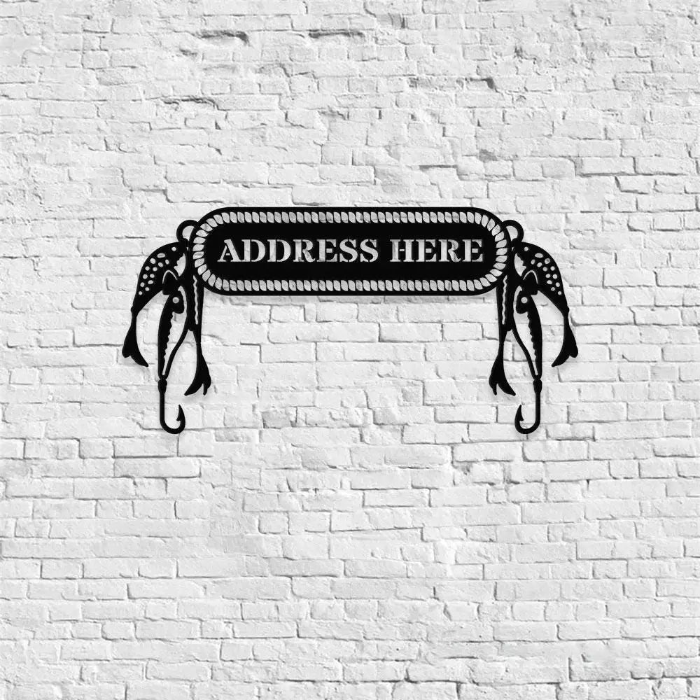 Gone Fishing Metal LED Sign Personalized Family Name Metal Sign Outdoor Door Decor Address Wall Art Perfect Gift for