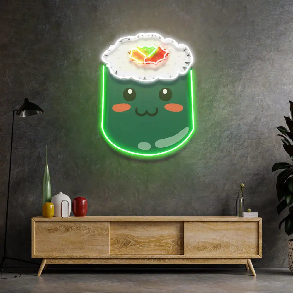 Green Sushi Led Neon Acrylic Artwork