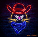 Grumpy Cowboy Cat Neon Sign Cowboy Cat Led Sign Custom Neon Sign Pet Shop Wall Decor Cat Shop Light Art Gift For Kid