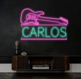 Guitar Name Custom LED Neon Sign Guitar Name Sign Kid’s Music Decor Live Music Studio Wall Decor Kids Name Sign Gifts