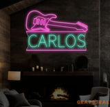 Guitar Name Custom LED Neon Sign Guitar Name Sign Kid’s Music Decor Live Music Studio Wall Decor Kids Name Sign Gifts