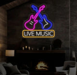 Guitar Name Custom LED Neon Sign Guitar Name Sign Kid’s Music Decor Live Music Studio Wall Decor Kids Name Sign Gifts