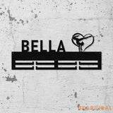 Gymnastics Medal Holder with Custom Name Personalized Gymnast Medal Hanger,12 Rungs for Medals & Ribbons Gymnast Medal