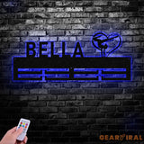 Gymnastics Medal Holder with Custom Name Personalized Gymnast Medal Hanger,12 Rungs for Medals & Ribbons Gymnast Medal