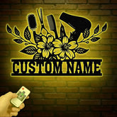 Hair Salon Wall Art with LED Lights - Custom Salon Name Sign - Beauty Salon Decor - Personalized Hairstylist Gift &