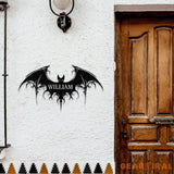 Halloween Bat Metal LED Sign Halloween Bat Family Name Sign Personalized Split Letter Last Name Halloween Sign Outdoor