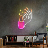 Hand Care LED Neon Sign Light Pop Art