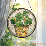 Handmade Shamrock Glass Suncatcher Celtic Window Decor Irish Ornament Lucky Charm Gift Green Irish Window Art Gift for