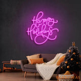 Happy Holidays Christmas Neon Sign
