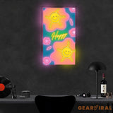 Happy Neon Sign x Acrylic Artwork