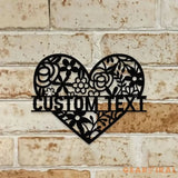 Heart Family Name Monograms Name Metal Sign Personalized Name Led Sign Outdoor Door Decor Heart Wall Art Perfect Gift
