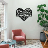 Heart Family Name Monograms Name Metal Sign Personalized Name Led Sign Outdoor Door Decor Heart Wall Art Perfect Gift