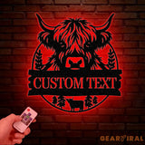 Highland Cow Metal Sign Custom Highland Cow Wall Art Personalized Highland Cow Farm Sign Farmhouse Decor Ranch Decor