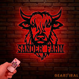 Highland Cow Metal Sign Custom Highland Cow Wall Art Personalized Highland Cow Farm Sign Farmhouse Decor Ranch Decor