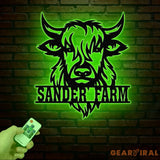 Highland Cow Metal Sign Custom Highland Cow Wall Art Personalized Highland Cow Farm Sign Farmhouse Decor Ranch Decor