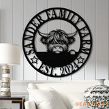 Highland Cow Metal Sign Custom Highland Cow Wall Art Personalized Highland Cow Farm Sign Farmhouse Decor Ranch Decor