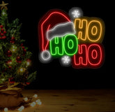 Ho Ho Ho Neon Sign - LED Christmas Lights Merry Christmas Decor Best Holiday Gift Idea Festive Ho Ho Ho LED Sign for