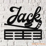 Hockey Medal Hanger with Custom Monogram Name Metal Sign Personalized Hockey Medal Holder Monogram Hockey Medal Display