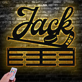 Hockey Medal Hanger with Custom Monogram Name Metal Sign Personalized Hockey Medal Holder Monogram Hockey Medal Display