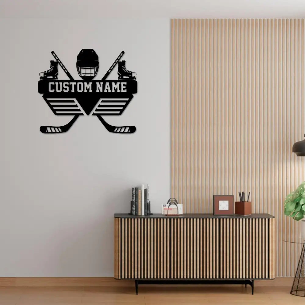 Hockey Medal Hanger with Custom Monogram Name Metal Sign Personalized Hockey Medal Holder Monogram Hockey Medal Display