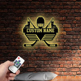 Hockey Medal Hanger with Custom Monogram Name Metal Sign Personalized Hockey Medal Holder Monogram Hockey Medal Display