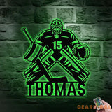 Hockey Player Metal Sign Personalized Family Name Metal Sign Outdoor Door Decor Hockey Wall Art Housewarming Gift for