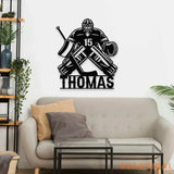 Hockey Player Metal Sign Personalized Family Name Metal Sign Outdoor Door Decor Hockey Wall Art Housewarming Gift for