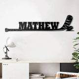 Hockey Player Name Metal Wall Art Led Lights - Custom Hockey Stick With Name Sign - Hockey Stick Sign - Ice Hockey