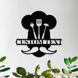 Home Chef Metal Sign LED Lights Custom Name Sign - Personalized Monograms Name Sign Wall Art Sign Outdoor Door Monogram