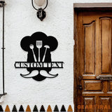 Home Chef Metal Sign LED Lights Custom Name Sign - Personalized Monograms Name Sign Wall Art Sign Outdoor Door Monogram