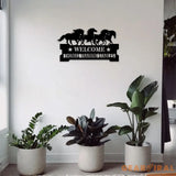 Horse Family Name Monogram Custom Metal Sign Personalized Wall Sign Horse Wall Decor Custom Metal Sign Housewarming