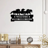 Horse Family Name Monogram Custom Metal Sign Personalized Wall Sign Horse Wall Decor Custom Metal Sign Housewarming