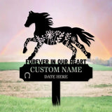 Horse Memorial Remembering Plaque with Stake Personalized Metal Garden Marker Memorial Metal Sign Sympathy Gift
