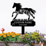 Horse Memorial Remembering Plaque with Stake Personalized Metal Garden Marker Memorial Metal Sign Sympathy Gift