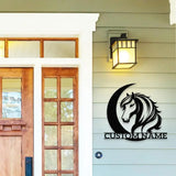 Horse Metal Sign Personalized Family Name Led Sign Outdoor Door Decor Wall Art ustom Horse Farm Name Sign Housewarming