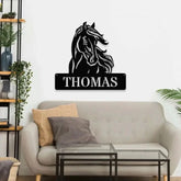 Horse Metal Sign Personalized Family Name Led Sign Outdoor Door Decor Wall Art ustom Horse Farm Name Sign Housewarming