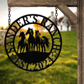 Horse Metal Sign Personalized Horse Ranch Welcome Sign Horse Metal Wall Art Horse Wall Decor Horse Farmhouse Decor