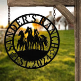 Horse Metal Sign Personalized Horse Ranch Welcome Sign Horse Metal Wall Art Horse Wall Decor Horse Farmhouse Decor